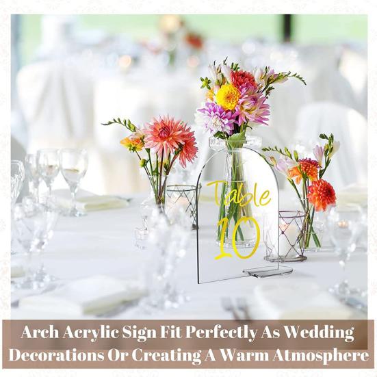 TINEASUR 5er Set Tischschilder Dreieckig - Transparente Acryl Sitzplatzkarten Für Hochzeit & Büro