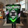 1PC Custom Name Vfl Gladbach Patterned Flannel Blanket Suitable For All Seasons for Home Decor Warmth and Comfort Gifts Holiday Present