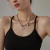 Fashion Love Heart Pendant Choker Necklace for Women Silver Color Clavicle Chain Female Party Jewelry On The Neck