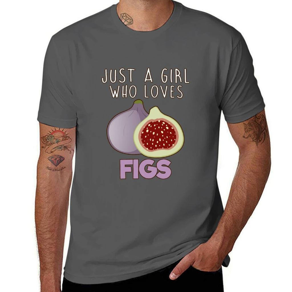 Just A Girl Who Loves Figs Tshirt Plus Size Workout Short Sleeve Top Tshirt