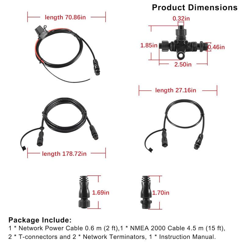 124-69 NMEA Network Starter Kit,NMEA 2000 Node Terminators, NMEA2000 Connection with T Connector Replace OEM 124-69