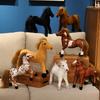 Simulation animal black pony doll plush toy small white horse zodiac horse doll children's doll