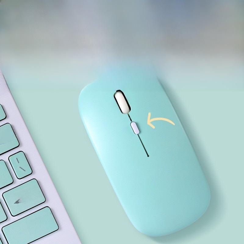 Silent Rechargeable 2.4G Wireless Bluetooth Cartoon Mouse - Compatible with Apple & Huawei for Office Use