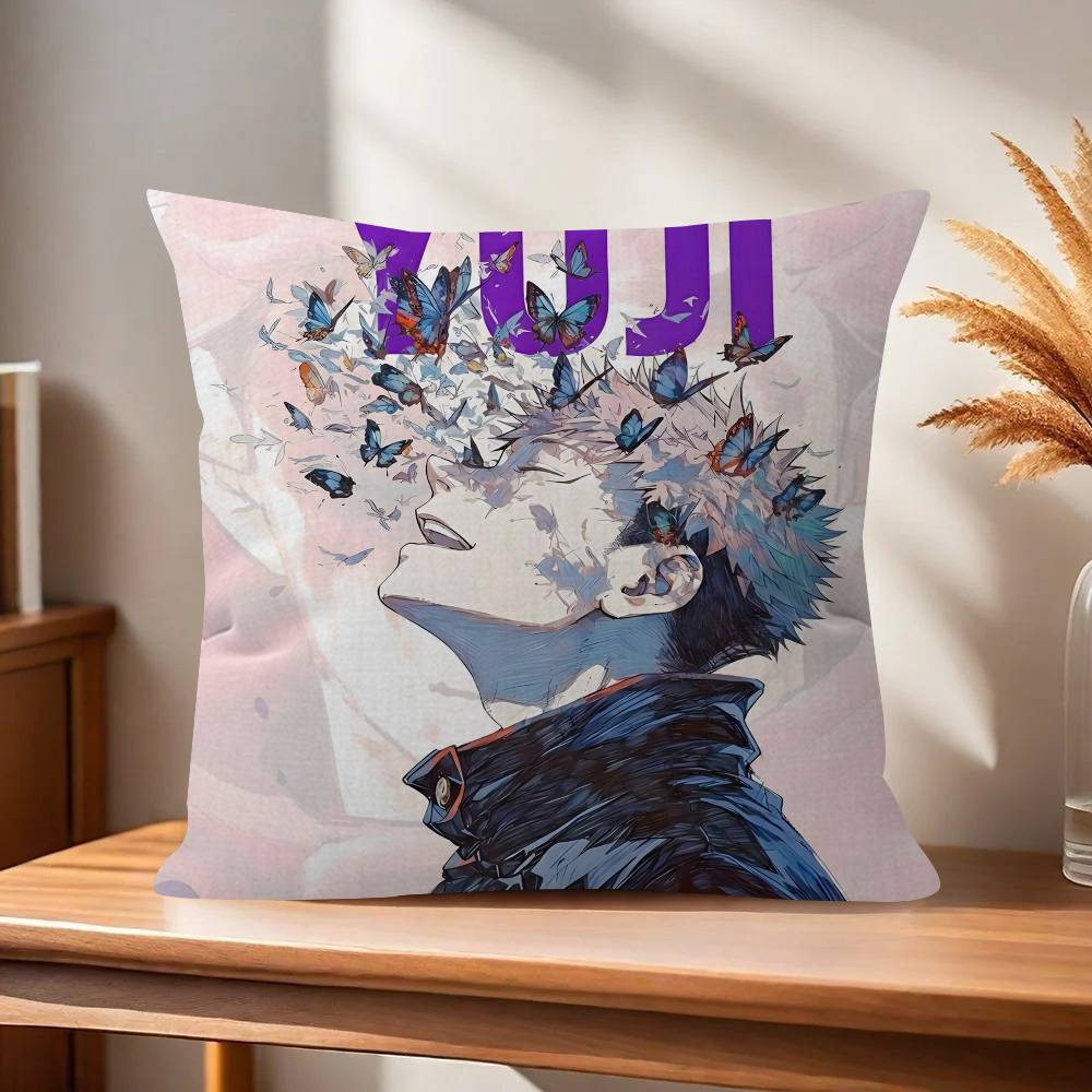 Anime Itadori Yuji  Decorative Room Aesthetics Pillow Case Home Decor Bedroom Sofa Bed Couch Pillow Cover X
