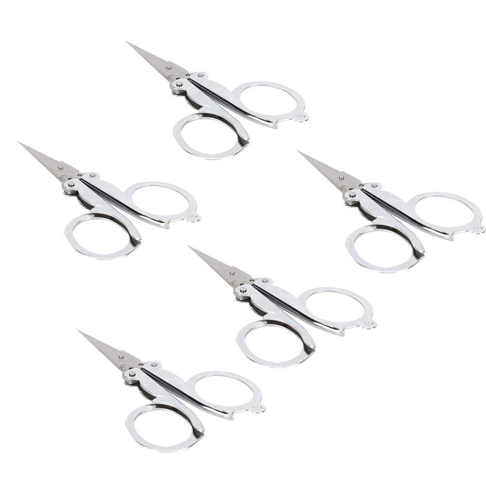 

5PCs Scissors Paper‑Cutting Tool Foldable Mini Student Supplies Portable Fishing Accessories