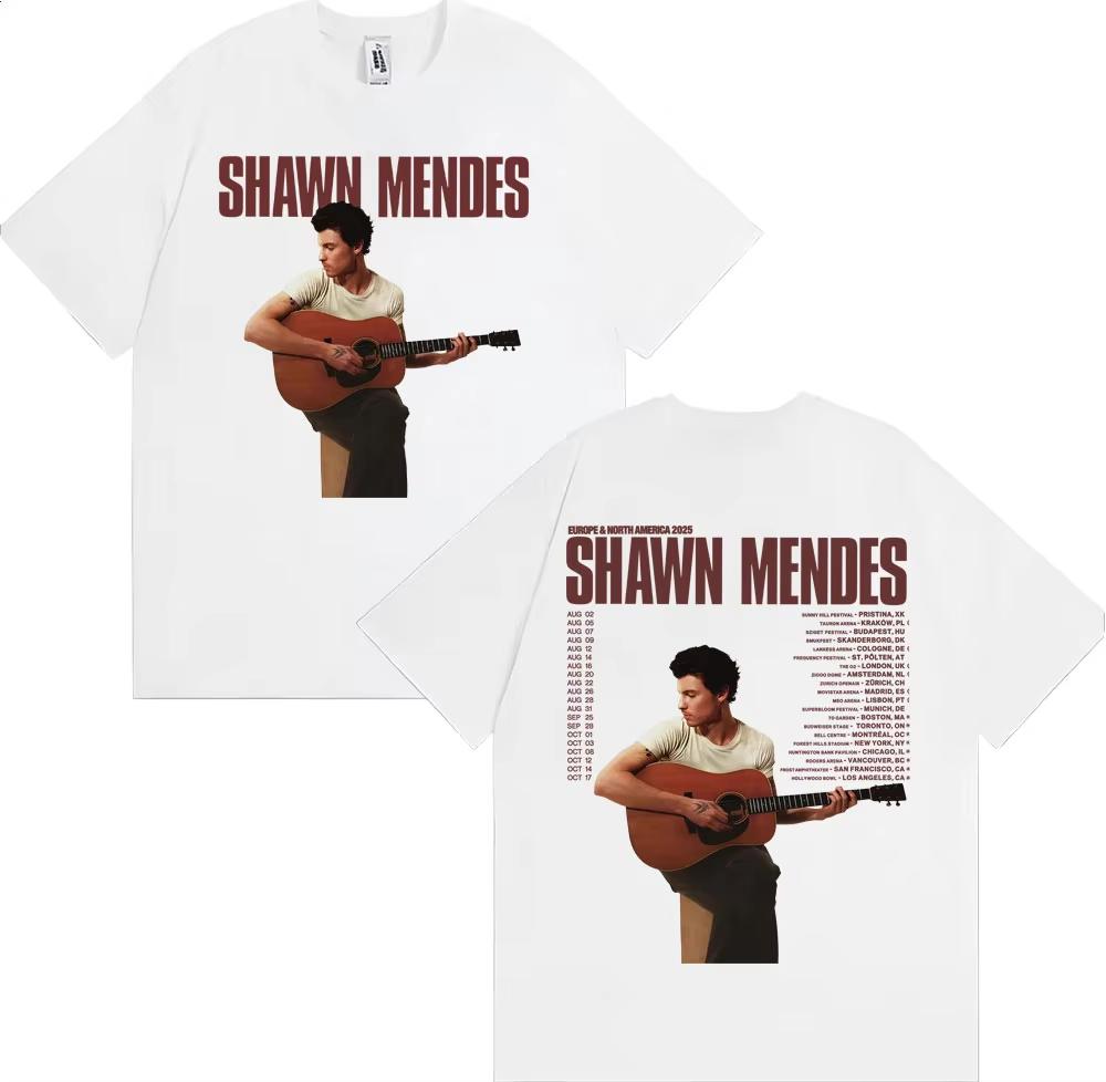 Singer Shawn Mendes on The Road Again Tour Graphic Tshirts Mens Fashion Hip Hop Street T Shirt Casual Cozy pure Cotton Top