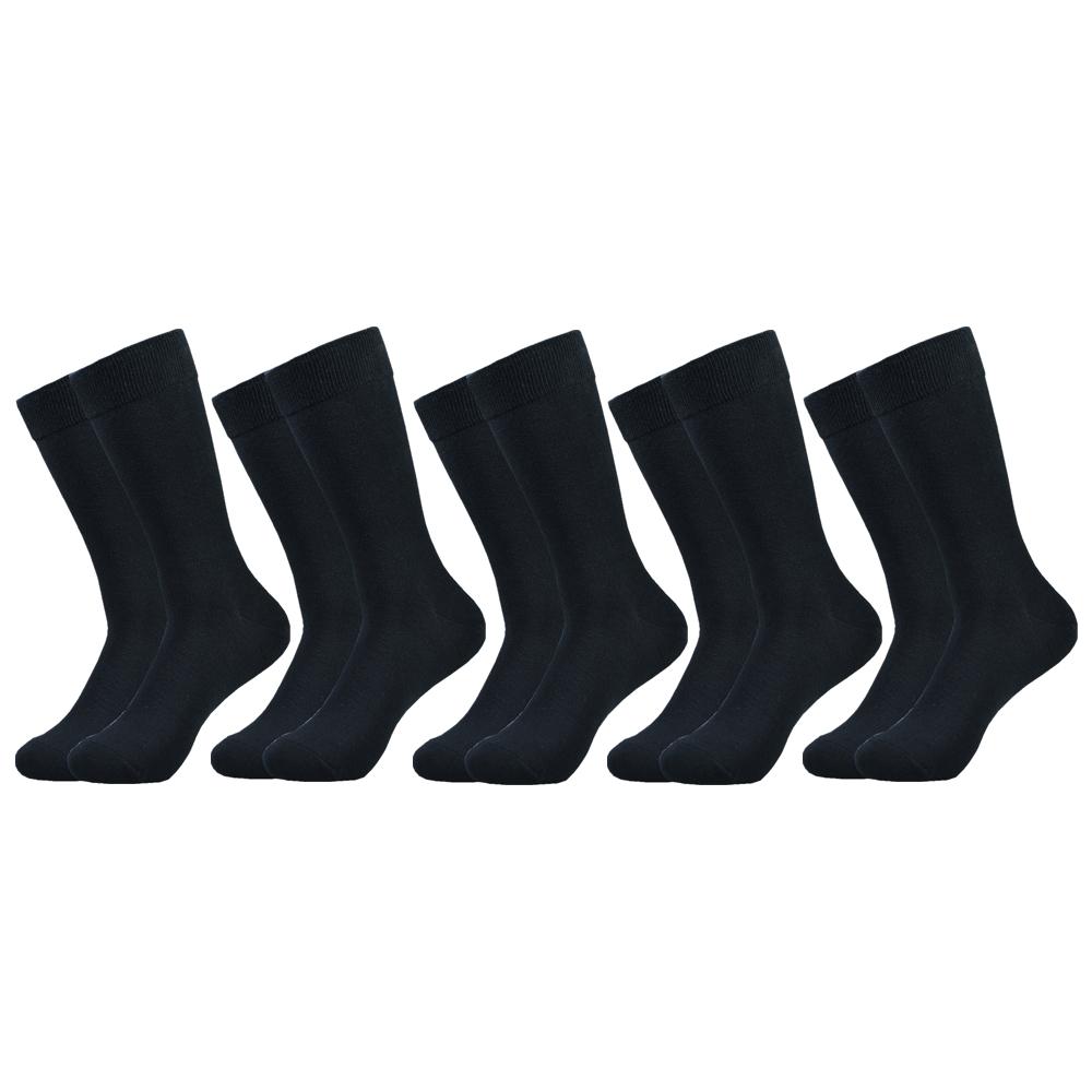 Men's Black Cotton Dress Crew Socks
