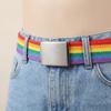 Stripe Canvas Waist Belt Metal Buckle Nylon Belt Fashion Men's Business Belt  Male