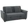 Futon Sleeper Sofa, Adjustable Backrest, 2-Seater with 2 Cushions, Dark Grey