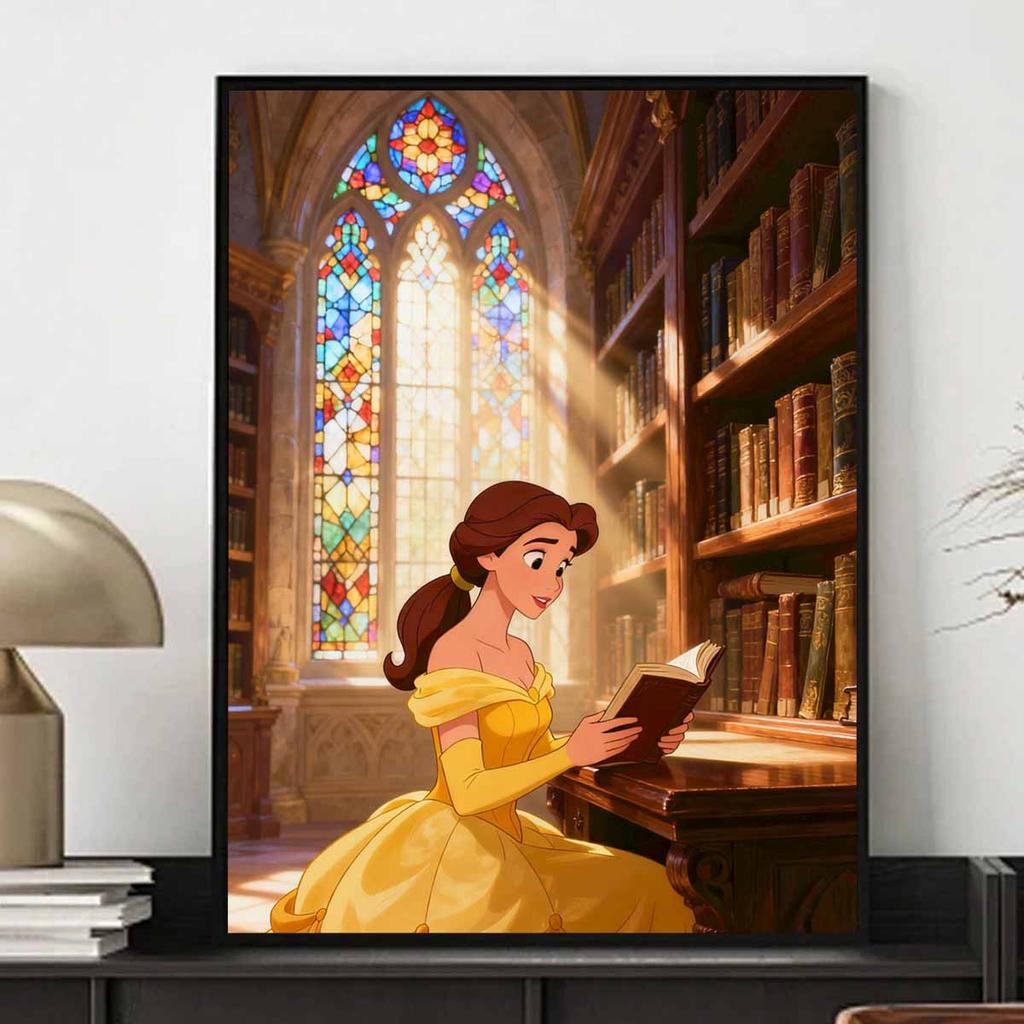 Disney Diamond Painting Belle's Library DIY Diamond Art Painting Set for Home Office Decoration Handmade Gifts