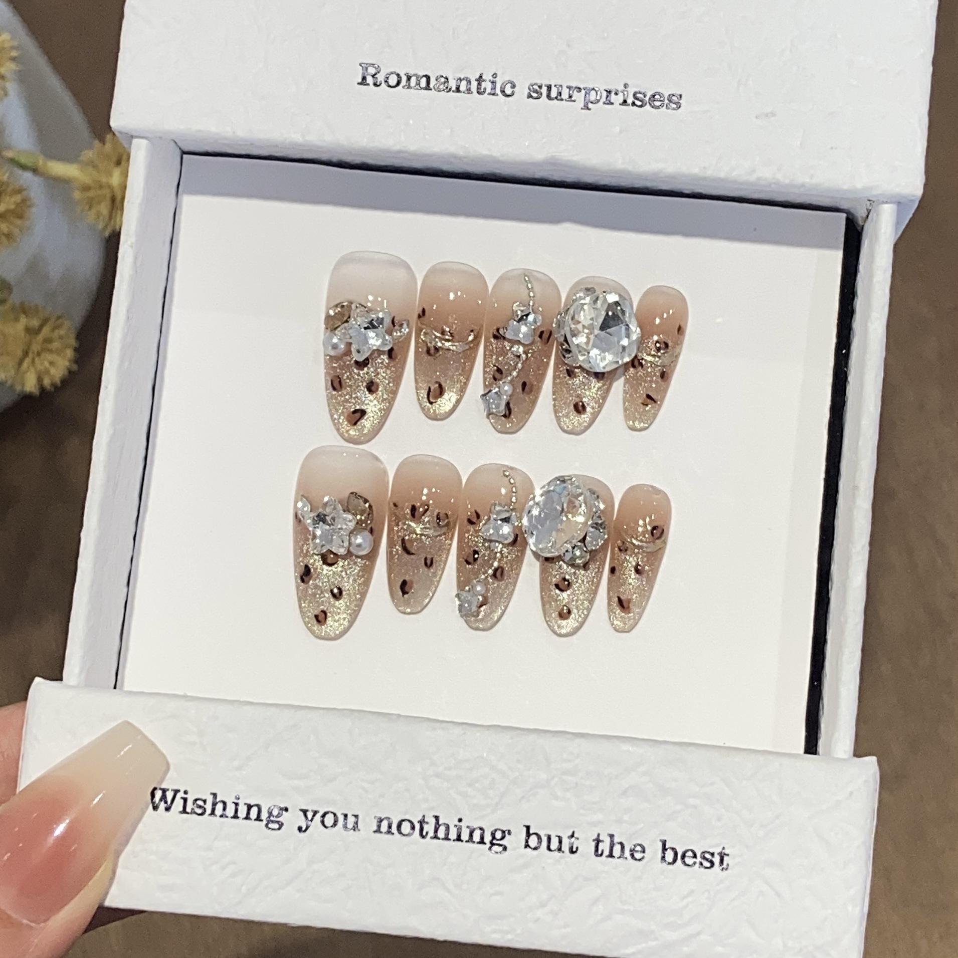 

Осень и Зима Майяр Мигающий Жемчужный Кошачий Глаз Градиент Осень и Зима Леопардовый Принт Съемный Патч для Ногтей L