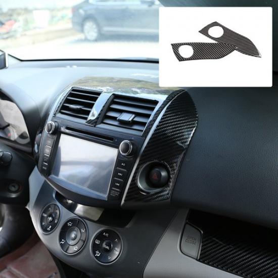 Soft Carbon Fiber Warning Light Switch Trim Sticker For Toyota RAV4 2006-2012