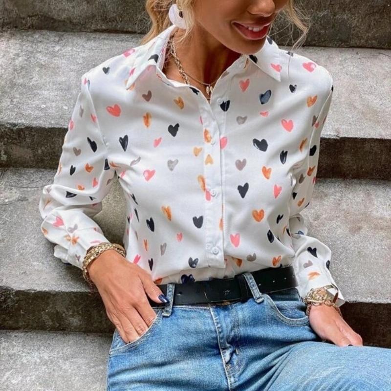 Fashion Butterfly Printed Long Sleeve S-5XL Loose Shirts Women Vintage Single Breasted Plus Size Blouse Women Elegant Lapel Office Blouse Tops 26247