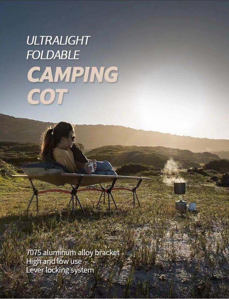 Aluminiumlegierung Einzel faltbares Campingbett für den Außenbereich