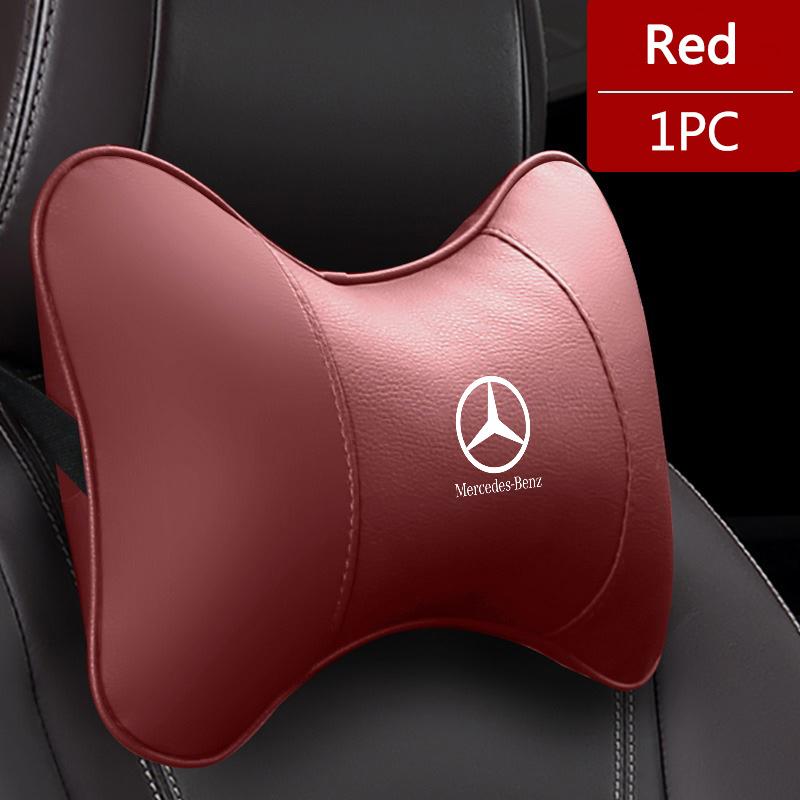 RPO5   Leather Accessories For Mercedes Benz AMG W204 W205 W203 W211 W212 W213 W210 W124 Car Seat Neck Pillow Headrest Rest Cushion