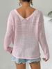 Women's Loose-Fit Knitted Sweater with Butterfly Tie-Up and Hollow-Out Sleeves