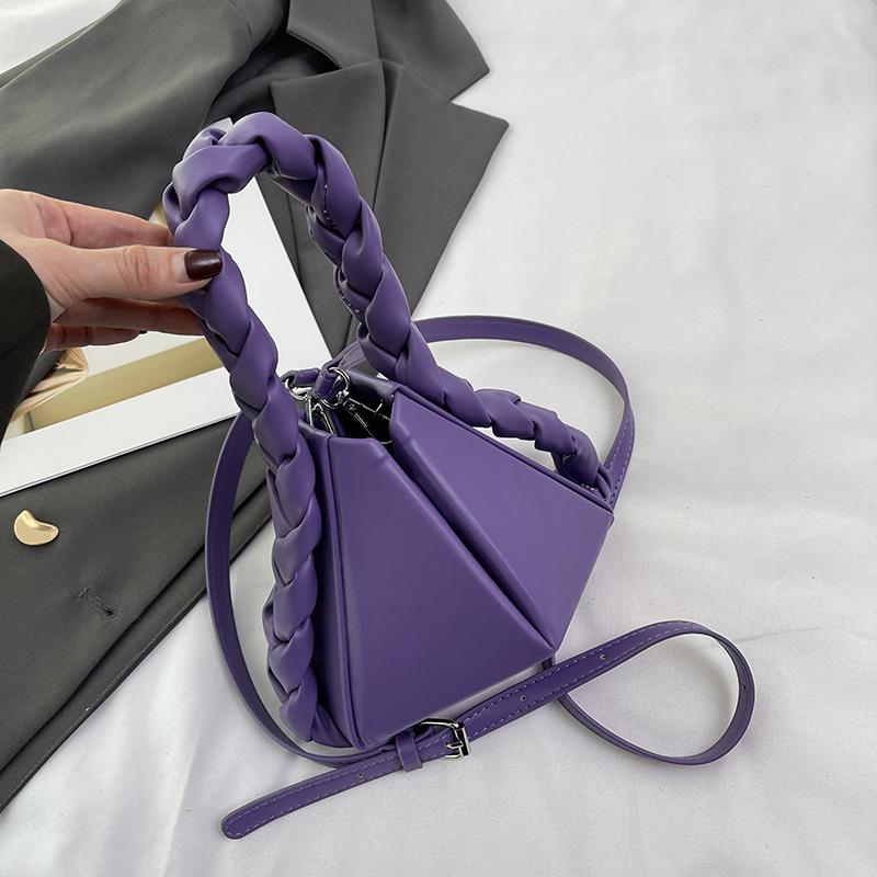Exclusive Square Shoulder Bag for Women Monochromatic Triangular PU Versatile Design New Style Fashion High Quality