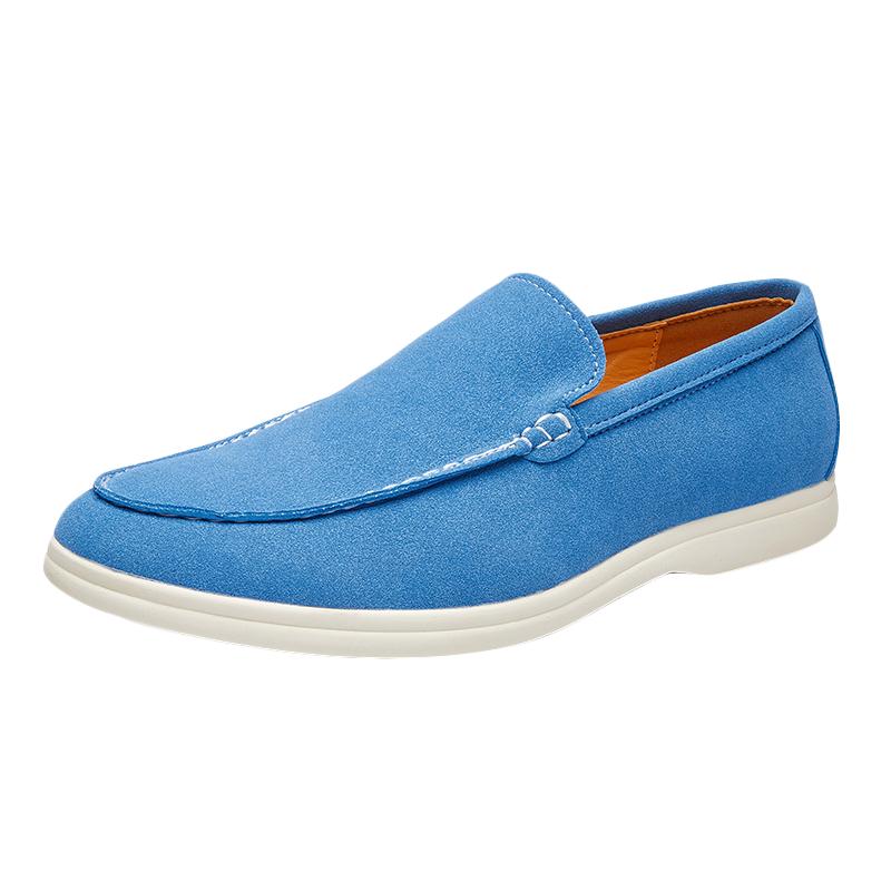 Fashion Brand Cow Suede Loafers Fashionable Gentlemen's Casual Soft Leather Driving Shoes Lightweight Low Cut Comfortable Men Lazy Shoes