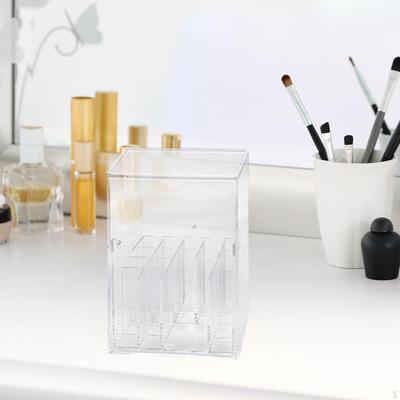 Makeup Brush Organizer Countertop for Vanity with Compartment Container Cover Cosmetic Brushes