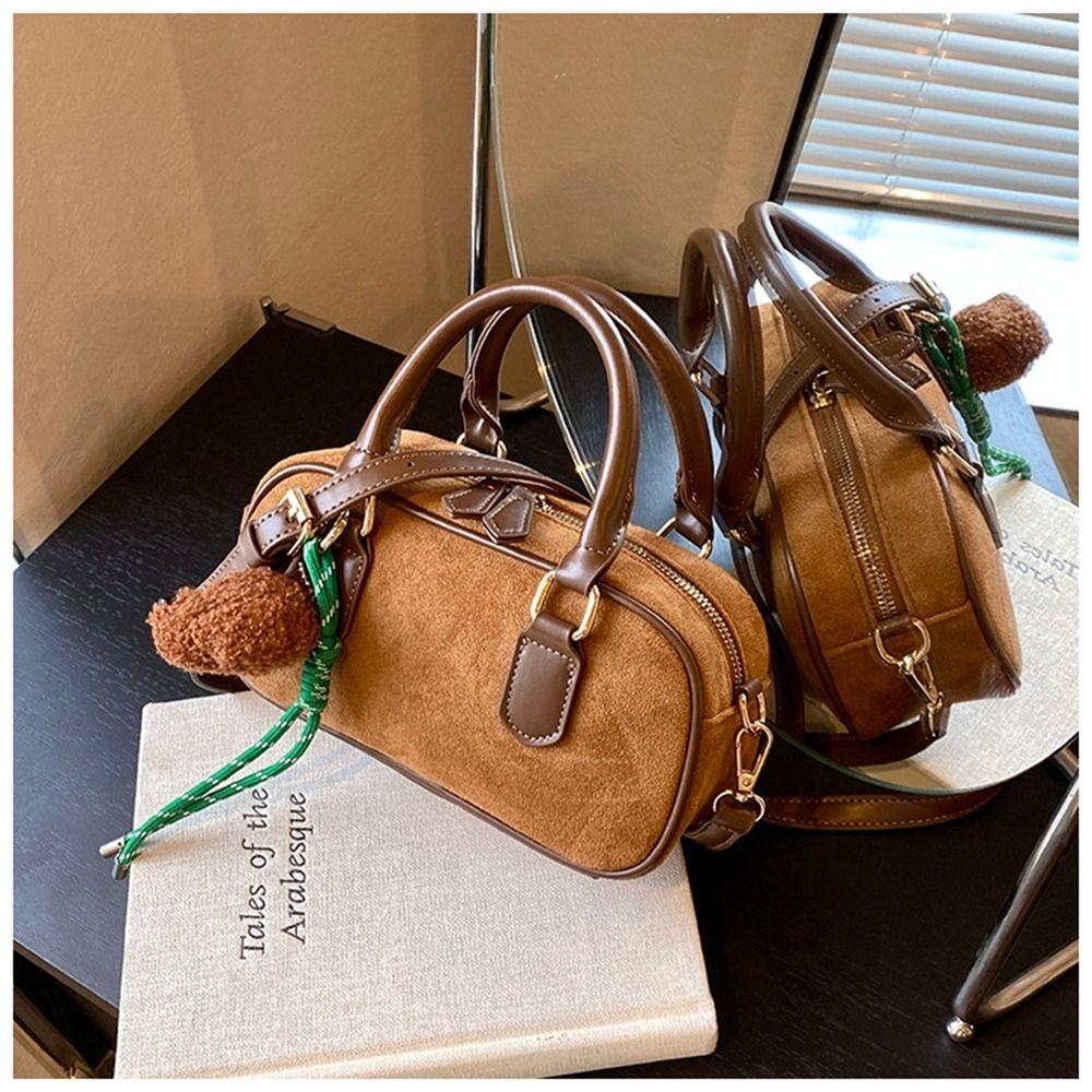 PU Leather PU Bowling Bag Solid Color Shoulder Bag Fashion Small Square Bag  Shopping