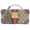 Briefcase Gucci Savoy GG Supreme Web Stripe Watch Case Brown Canvas 649581 Used