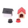 1:12 Dollhouse Miniature Kennel Doghouse Dog Basin Dog Food Furniture Model Decor Toy Doll House Accessories