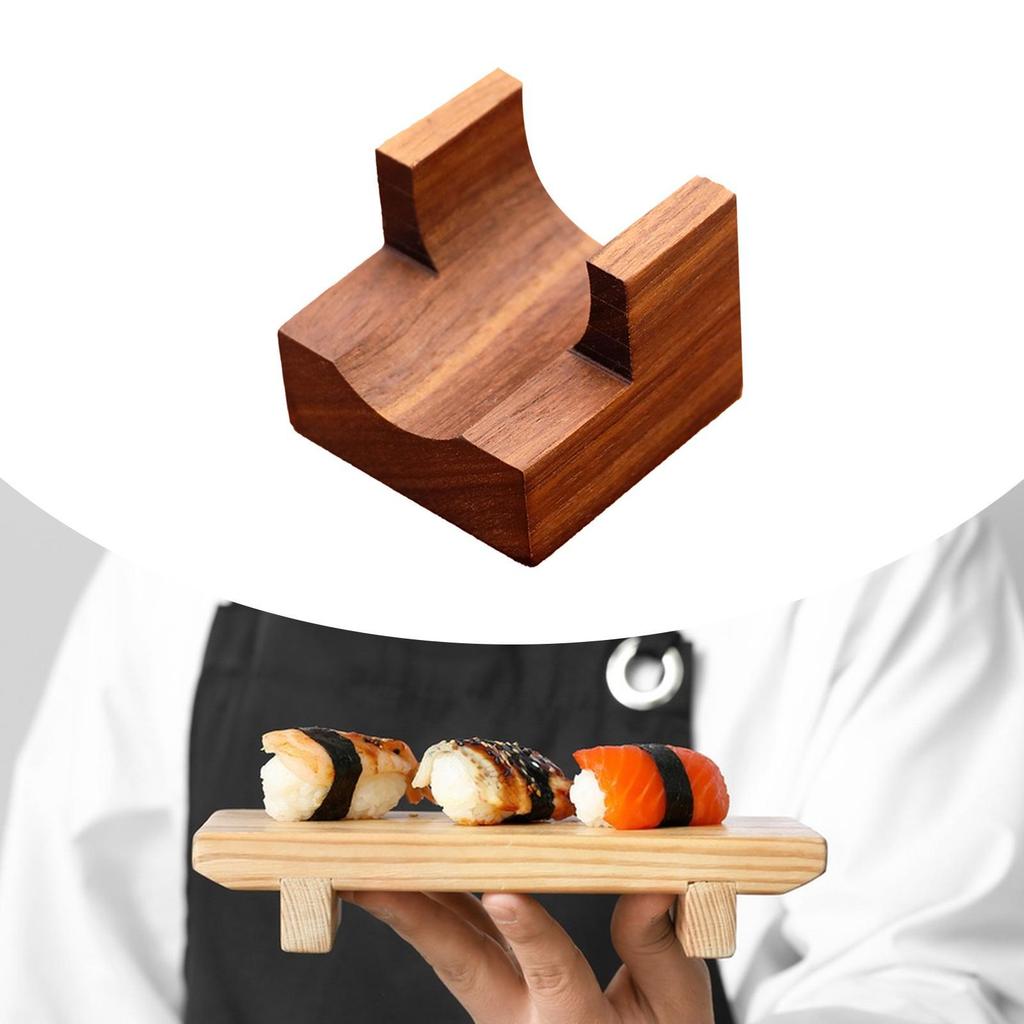Sushi Taco Holder Wood Platter Tray Temaki Holder Rack Taco Display Stand for Presentation Desktop Restaurant Kitchen Gatherings