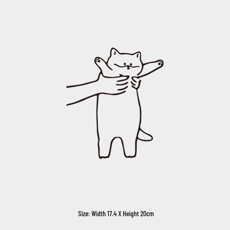 Cute Kitten Hugging Pattern Reflective Car Door and Rear Window Waterproof Sticker 40cm