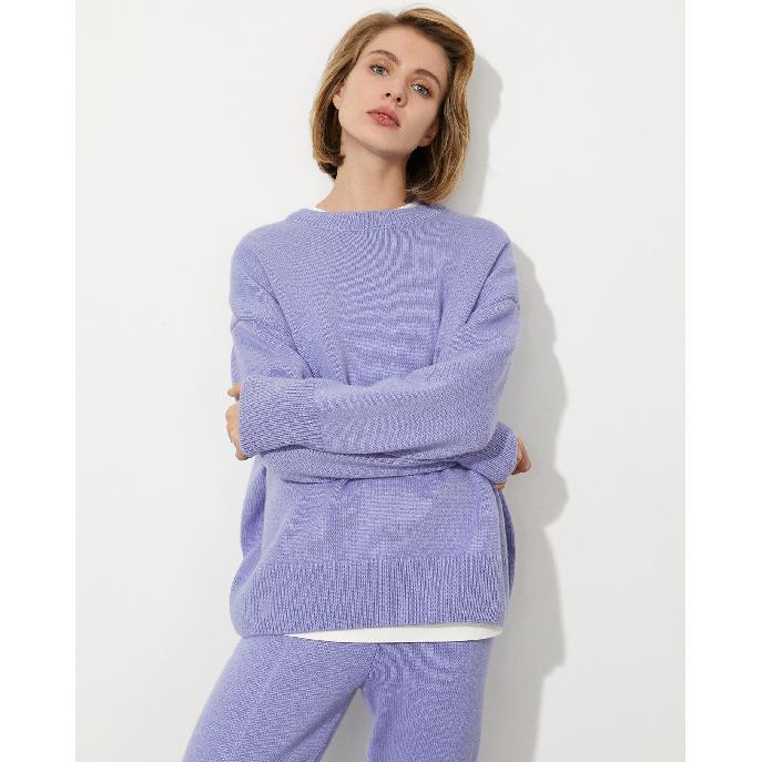 Rose Beauty A Женский осенне-зимний свободный свитер с круглым вырезом L лаванды фиолетового