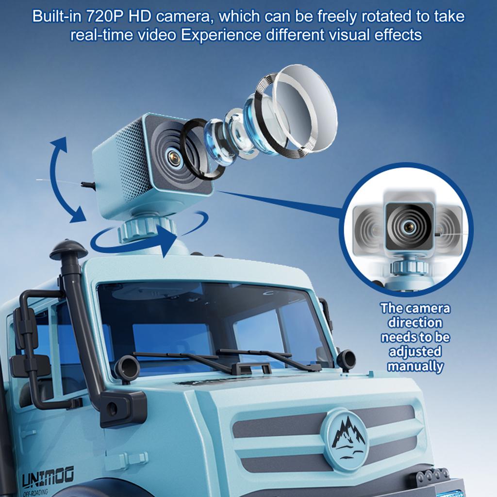 Fjernstyrt terrengbil 1/16 2,4 GHz fjernstyrt bil med kamera 720P 20 km/t høy hastighet