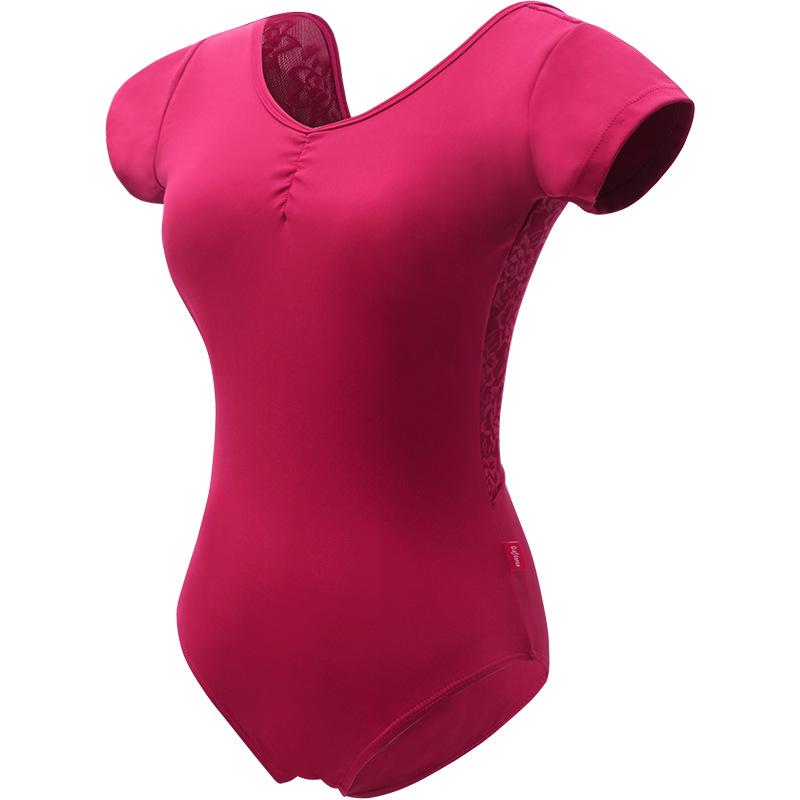 Women's Lace Backless Ballet & Yoga Leotard - Adult Dancewear & Body Shaping Practice Outfit