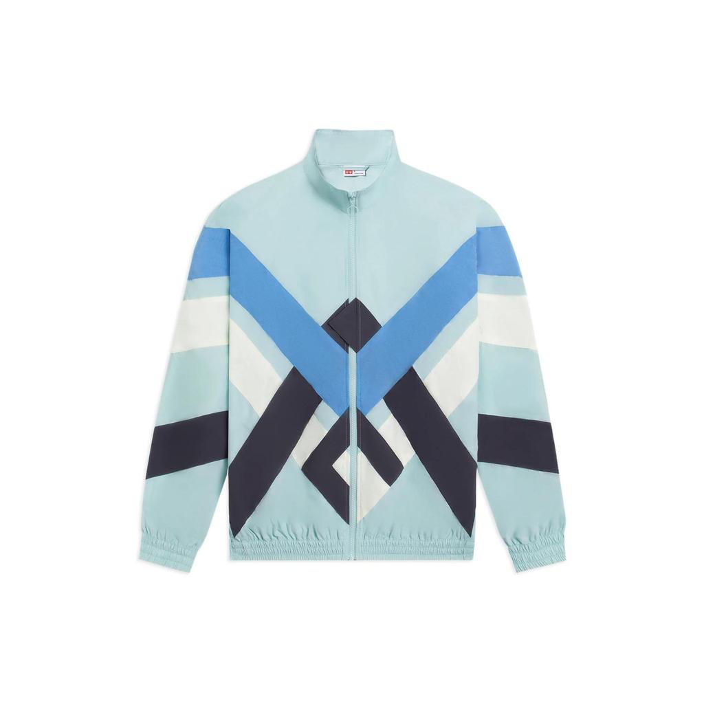 Li-Ning Color-Block Logo Print Zip-Up Collar Long Sleeve Windbreaker Men Outerwear Light-Blue AFDSB39-2