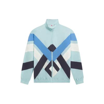 Colorblock Logo-Print Reißverschlusskragen Langarm Windbreaker Herren Oberbekleidung Hellblau AFDSB39-2