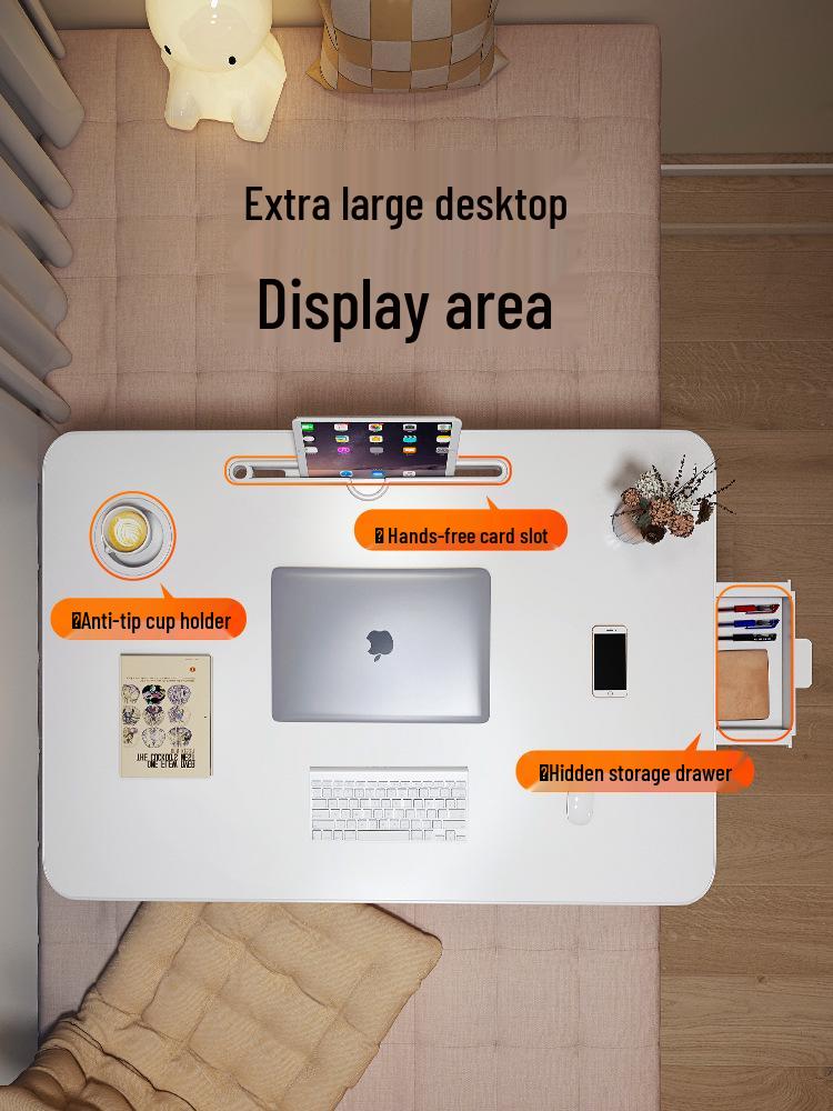 Folding Computer Desk: Compact Bedside or Bay Window Table for Floor-Sitting and Studying