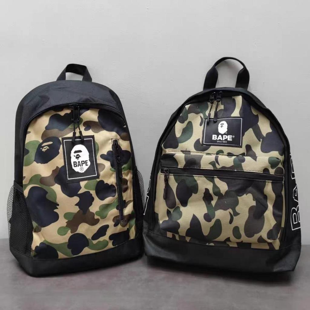 New BAPE Ape Youth Camouflage Waterproof Backpack with Cute Doll
