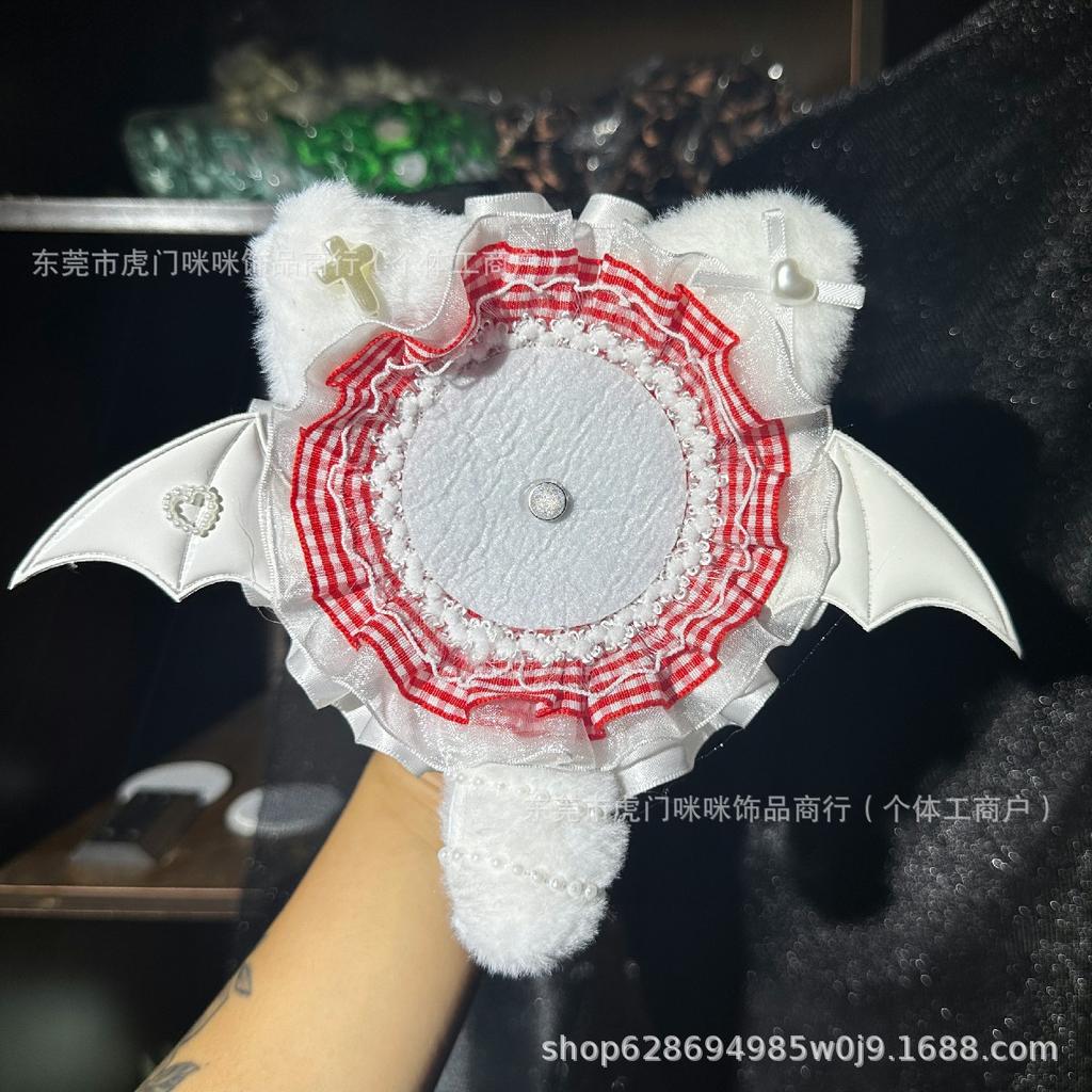 ins lace bar long tail cute Gu Mei original pain bag handmade brooch badge holder decoration