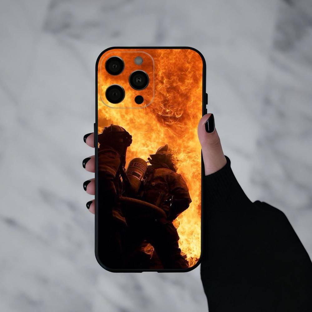 Fire Disaster Firefighter   Phone Case For iPhone 17pro, 16,15,14,13,12,11 X XR Plus,Others Soft Black Cover