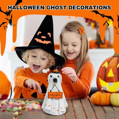 Funny Ghost Statue Lighted Spooky Ghost Animal Decor Halloween Decorations Table Centerpieces For Mantel Haunted House Walkway