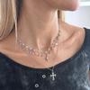 Punk Rock Silver Color Vortex Star Pendant Chain Layered Necklace For Women Men Charms Y2K Grunge Accessories Jewelry