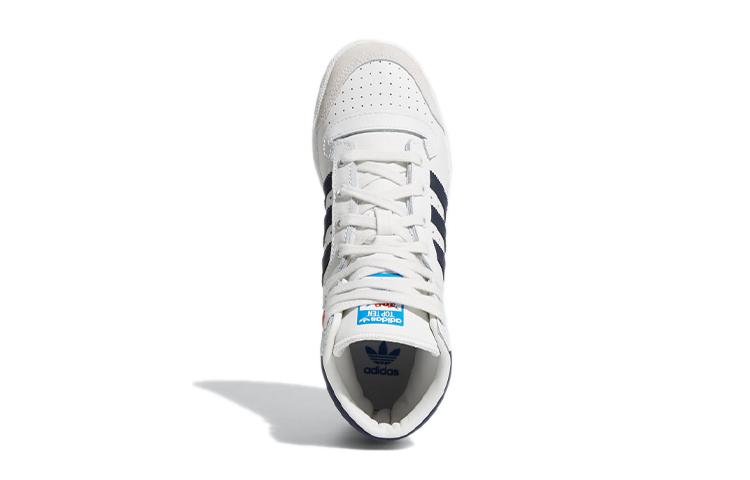 adidas Originals Top Ten Odolné proti oděru Střední kotník Dětské Skateboardové Boty Bílá Modrá Dospívající D74481