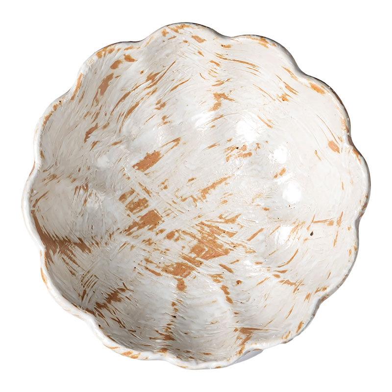 Retro Handmade Coarse Pottery Taste Plate Creative Hand-Painted Lace Ceramic Plate Japanese-Style Household Tableware Seasoning Plate Dipping Plate