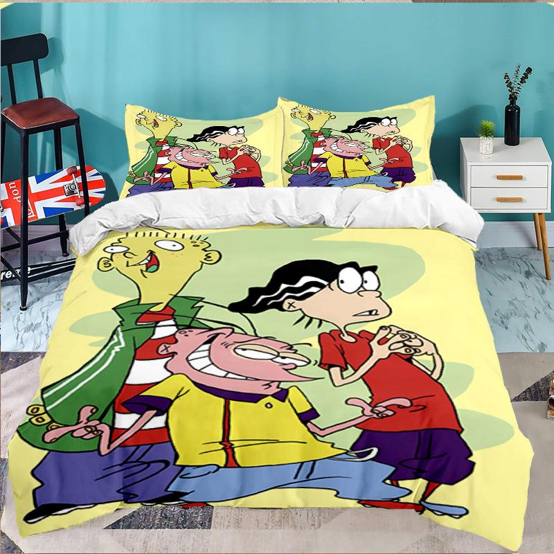 Edd Eddy Adventure 3pcs Bedding Set,Including 1pc Duvet Cover And 2pcs Pillowcases Perfect Gift for Christmas,Ideal for Bedroom, Dormitory