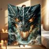 1Pc  Autumn Winter New Blanket - Smaug Flame Dragon Print, Lightweight & Durable Polyester, All-Season Comfort For Sofa, Bed