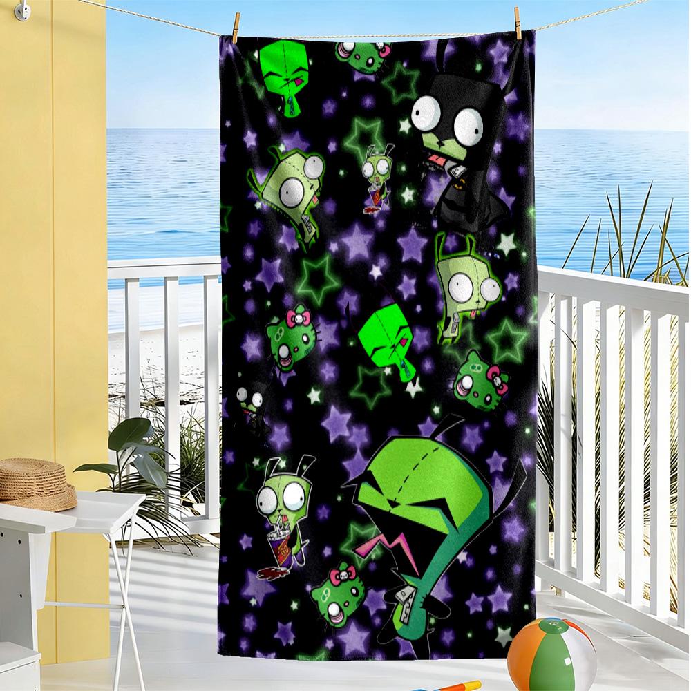 Zombie Invasion Pattern Beach Towel Quick-Dry Soft Microfiber Comfortable Lightweight