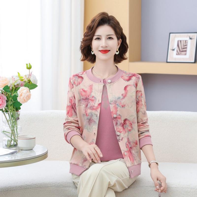

Spring & Autumn Stylish Long-Sleeve Top for Middle-Aged Women - New Fashion Base Layer Shirt 4XL [130-145 lbs]