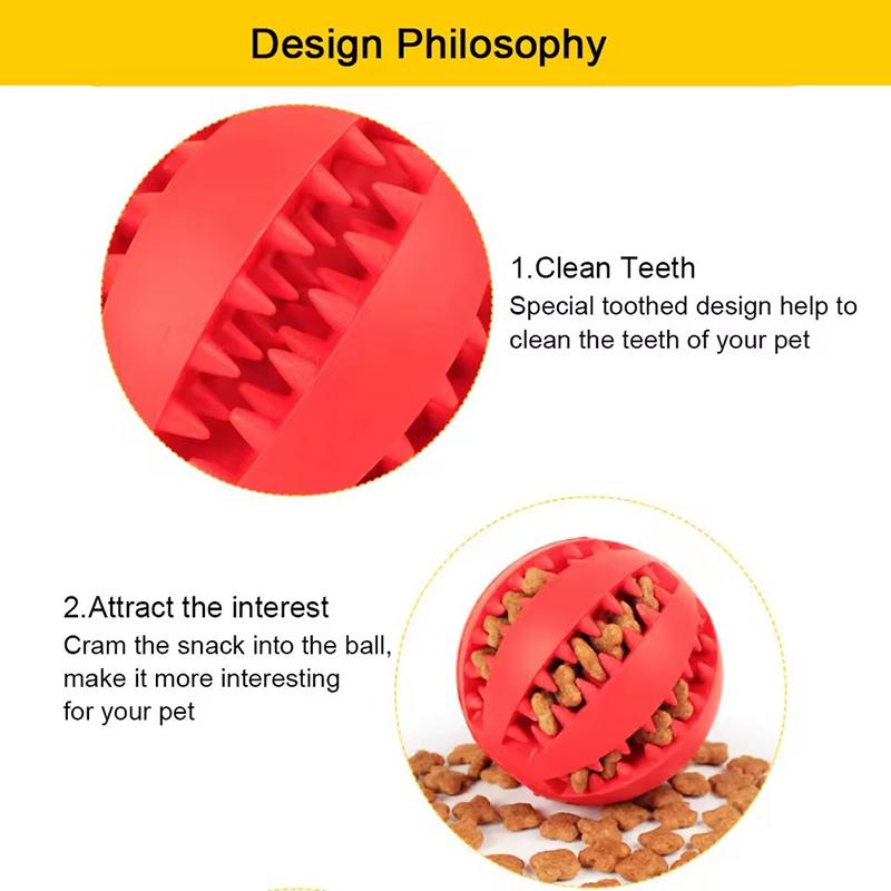Dog Latex Molar Ball Elastic Bouncy Chew Toy Non Toxic Durable Bite Resist Leak Food Ball Teeth Grinding Oral Care Interactive