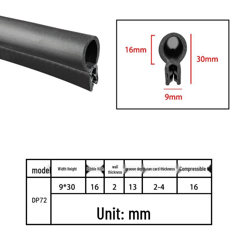 High-Temperature Resistant U-Shaped Rubber Sealing Strip for Dustproofing Electrical Cabinets and Car Doors