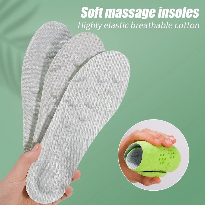 4D Sport Insoles for Men Women Soft High Elasticity Insole Running Shoes Pad Deodorant Orthopedic Arch Support Insert Cushion