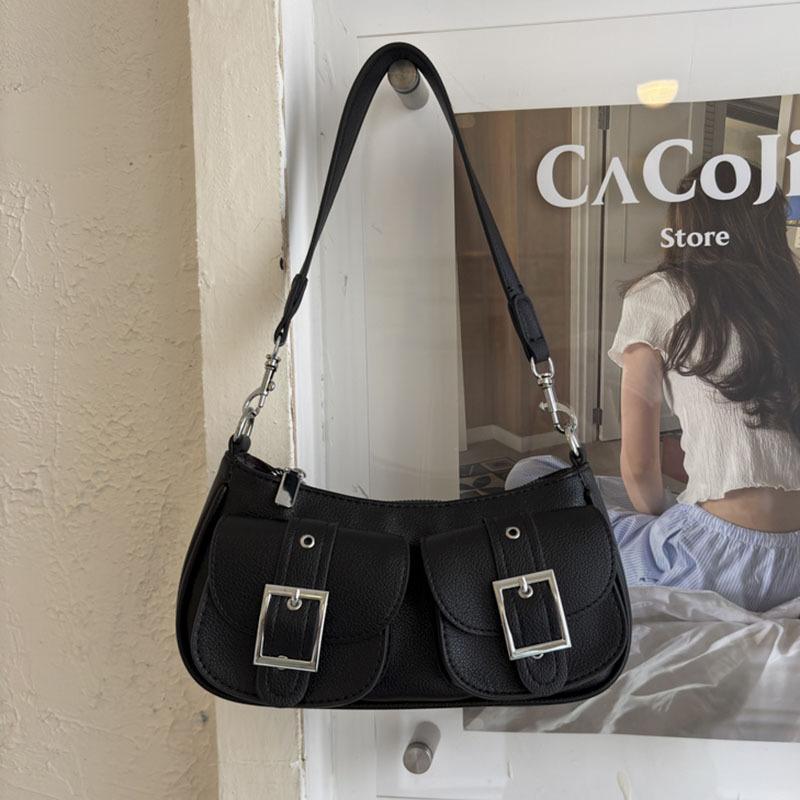 

Premium bag women s autumn and winter retro new fashion shoulder underarm bag small square bag чёрный