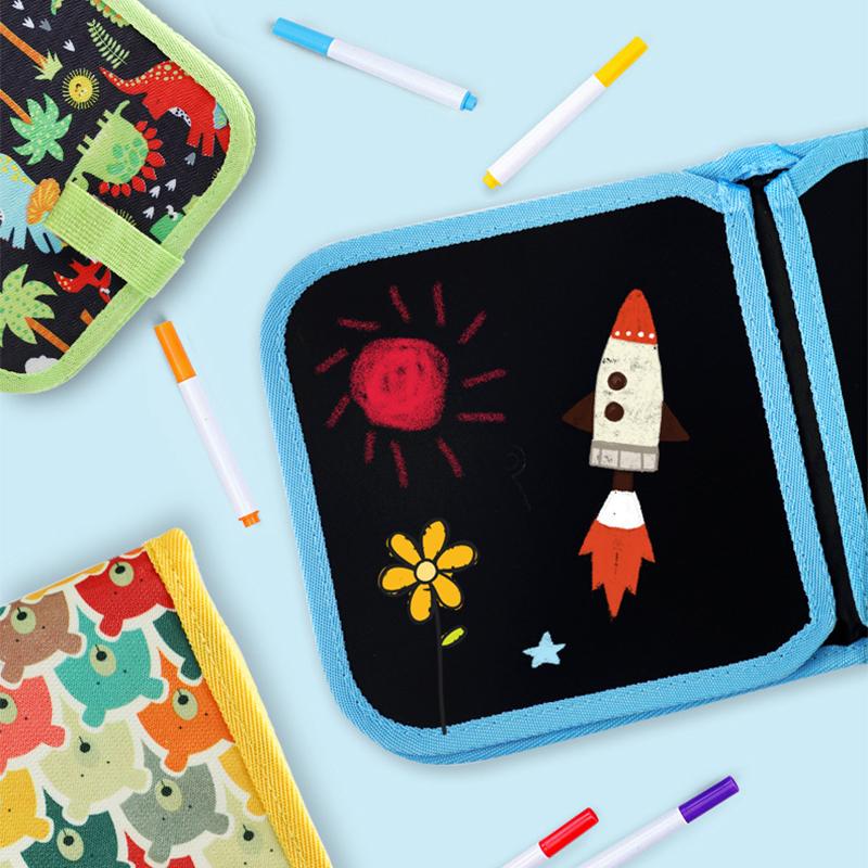 1 Stück Kinder Zaubertafel Pädagogische Kinderspiele Malbücher Kinderspielzeug zum Zeichnen 6 Seiten Abwischbare Tafeln mit Wasserkreidestiften